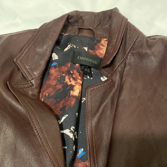 Maroon leather blazer for sale - Picture 2 of 4